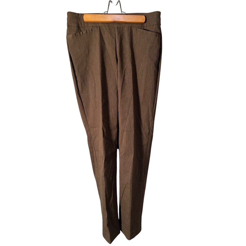 Apt. 9 Womens Size 8 Petite Brynn Pull On Pant Dress Pant Trouser Brown Mid-Rise